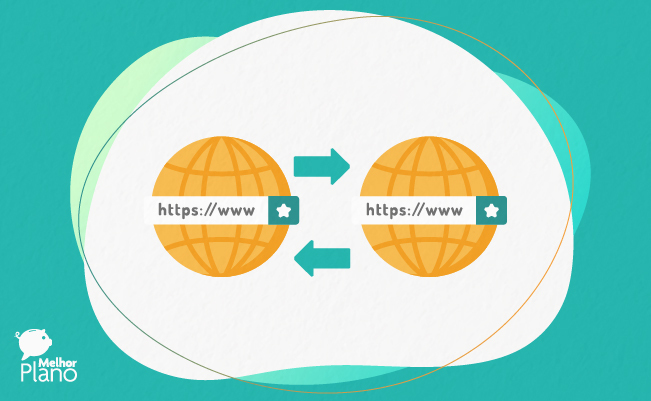 ilustração de dois planos de internet sendo trocados em um fundo branco e azul