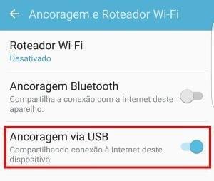 Como compartilhar internet via USB no Android