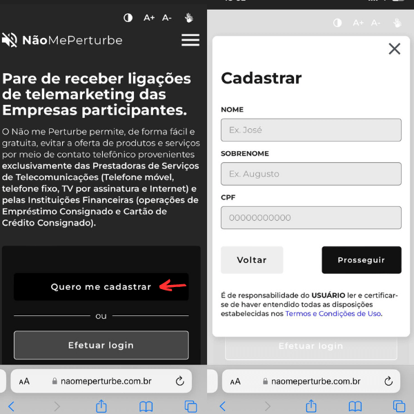 cadastro não me pertube 1
