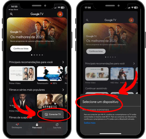Print do app Google TV