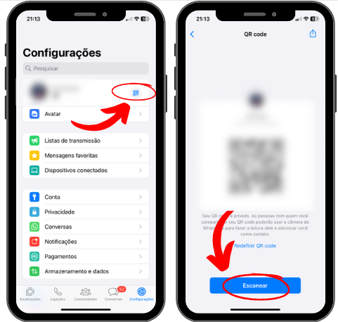 Print do app do whatsapp pelo celular