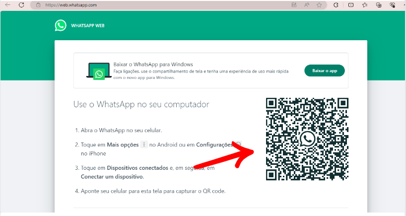 Print do app do whatsapp web