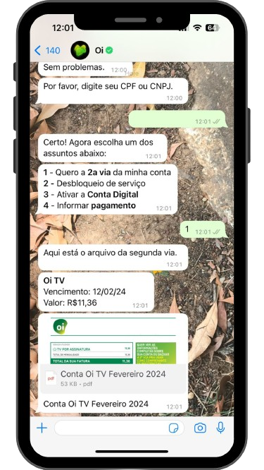 captura de tela do whatsApp oi parte 2