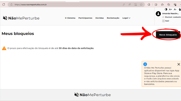 Print do site Não Me Perturbe - 5