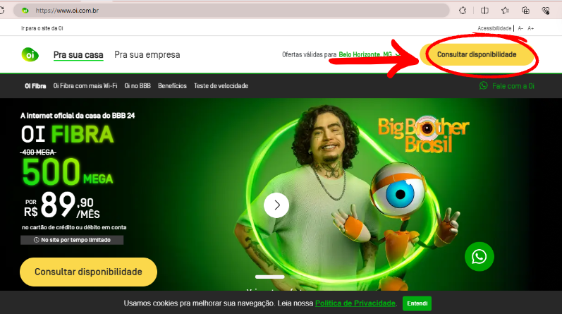Print consulta de cobertura site Oi -1