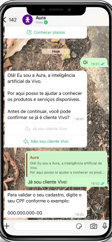 captura de tela do whatsApp Vivo