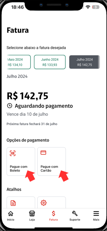 captura de tela app minha claro