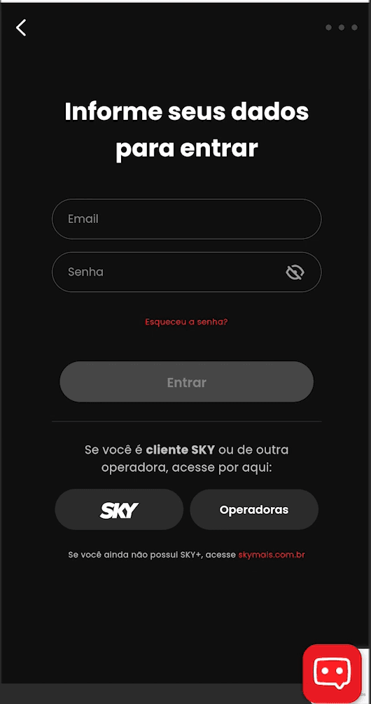 Tela da área de assinaturas do SKY+, mostrando o destaque “UFC Fight Pass, a nova casa do UFC”, com um botão vermelho “Quero UFC Fight Pass”. Na parte inferior, há informações do plano atual — “Plano Mensal”, no valor de R$ 44,95 por mês — com opções para “Alterar plano”, “Adicionar Extras” e “Cancelar assinatura”.