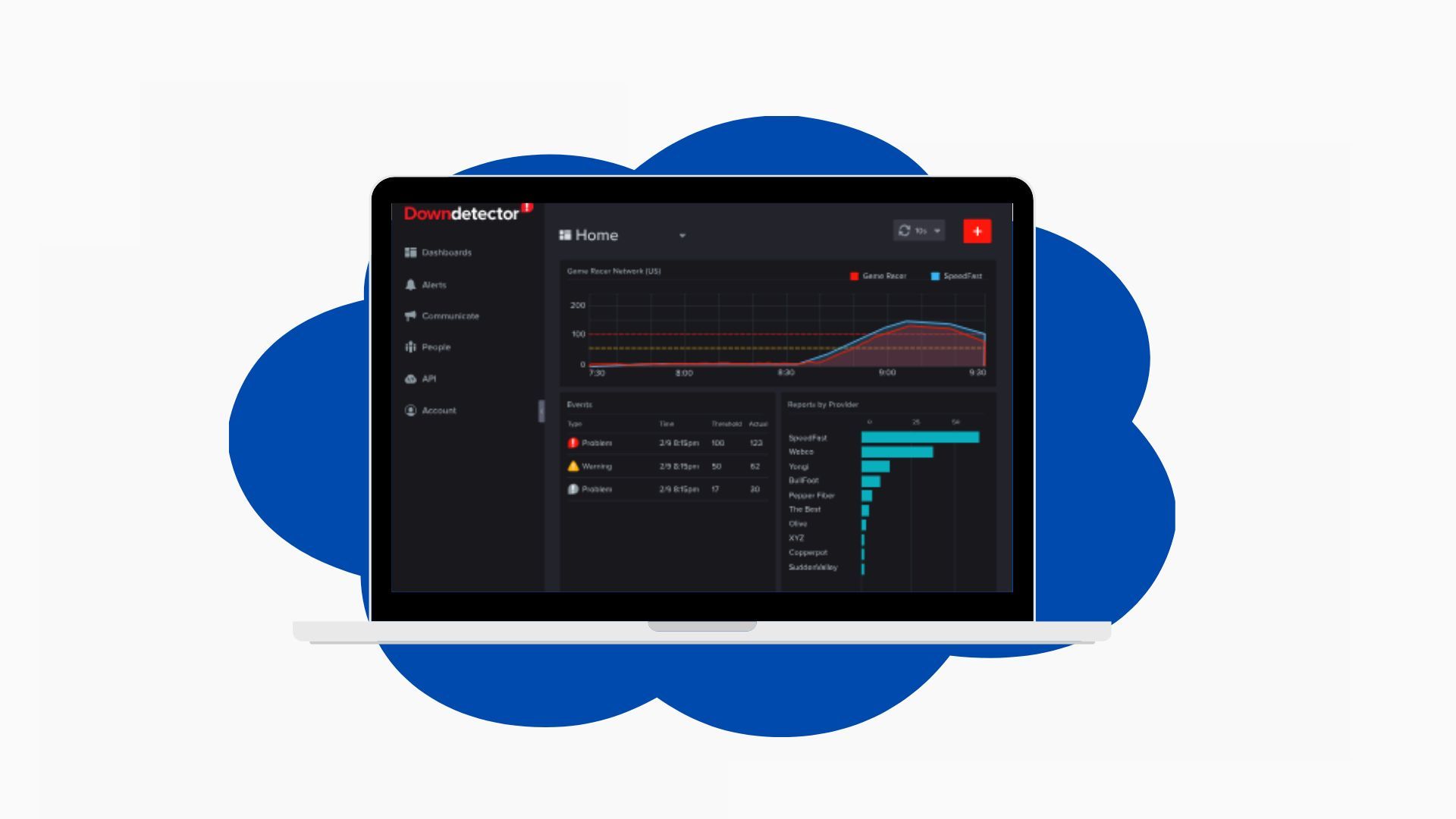 Print da página do Downdetector para saber como verificar se um site esta fora do ar