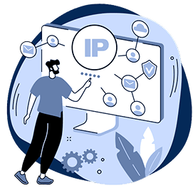 Homem descobrindo sobre seu IP