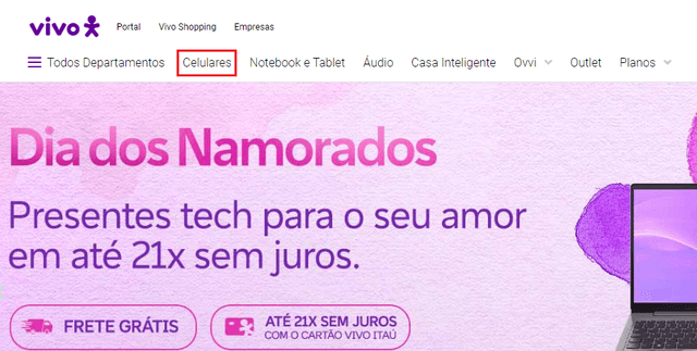 3 - Clique em "Celulares"
