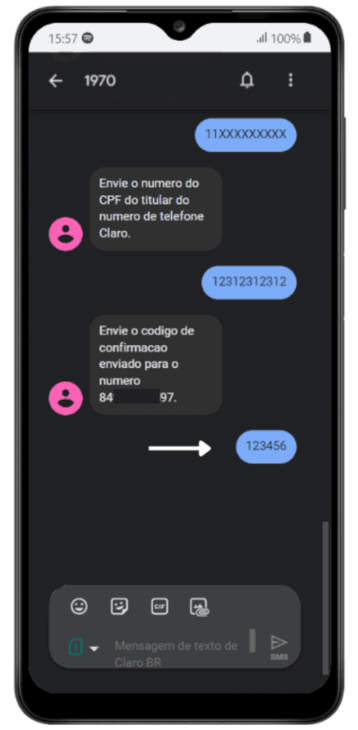 Recebimento do código