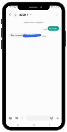 celular com print na tela de conversa no mensagens com a Claro