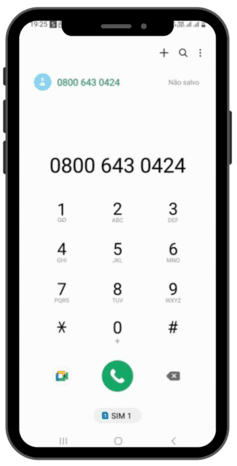 celular com numeros para discar além do número discado: 0800 643 0424
