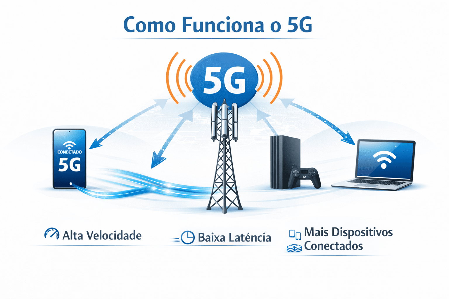 imagem explicando como funciona a internet 5G