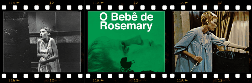 Print de três cenas do filme o bebê de rosemary