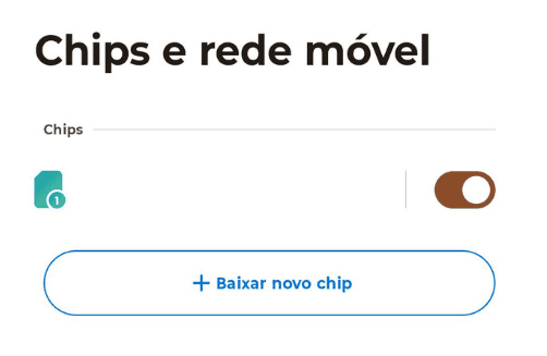 Captura de tela com o número do chip