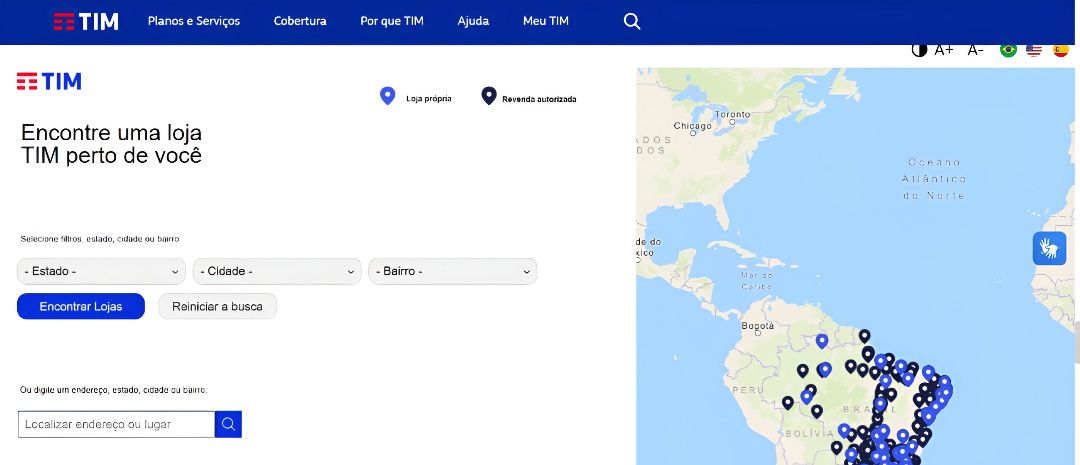 Como encontrar a loja da tim mais perto de você